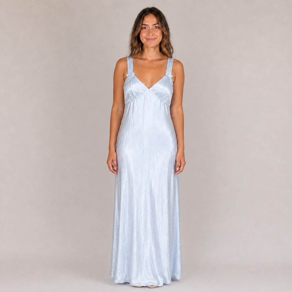 BUMPSUIT Vintage Slip Dress Ice Blue Maternity Maxi NWT Women's S